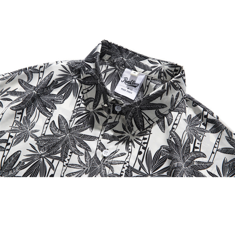 ハワイヤシの木プリント半袖シャツ