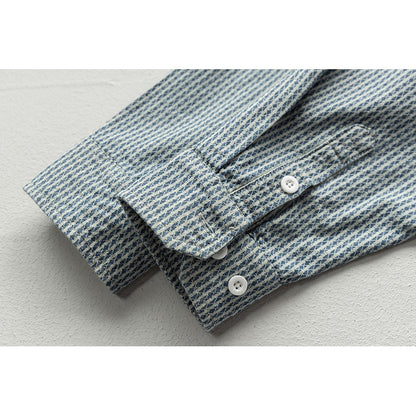 [M-4XL]サイズ豊富ストライプ長袖シャツ
