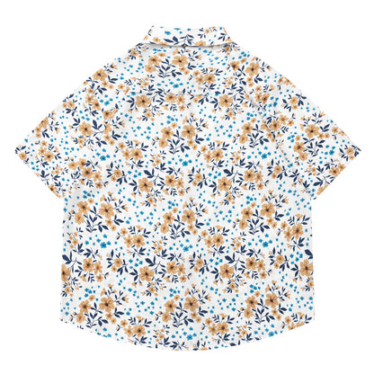 Fresh floral print short sleeve shirt