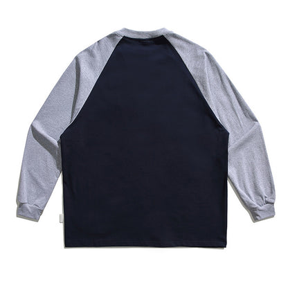 三色選べ合わせやすい切替長袖tシャツ
