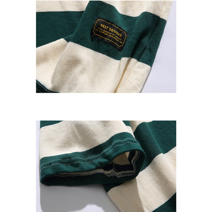 定番ワイド横ストライプ半袖Tシャツ
