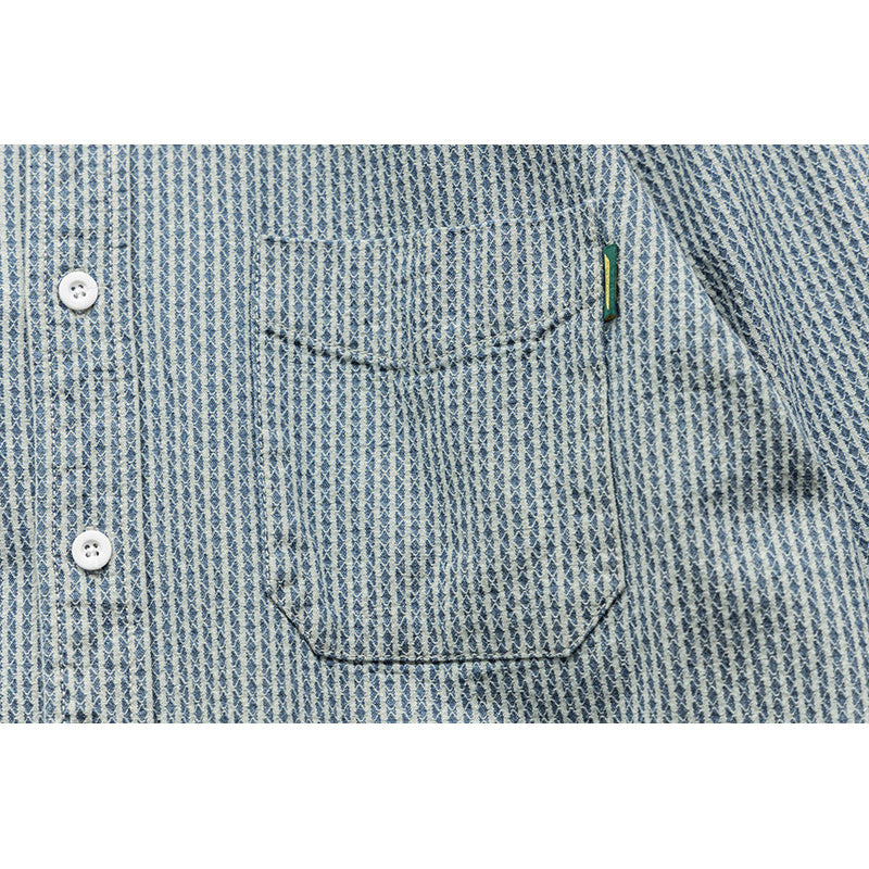 [M-4XL]サイズ豊富ストライプ長袖シャツ