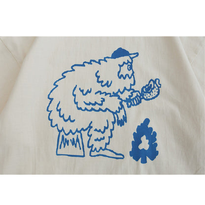 キャンププリントシンプル半袖Tシャツ
