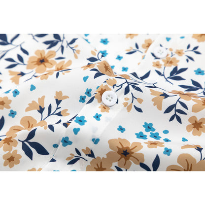 Fresh floral print short sleeve shirt