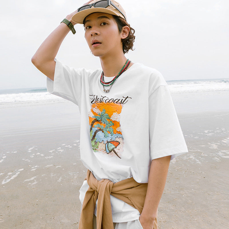 ホリデープリント 半袖Tシャツ