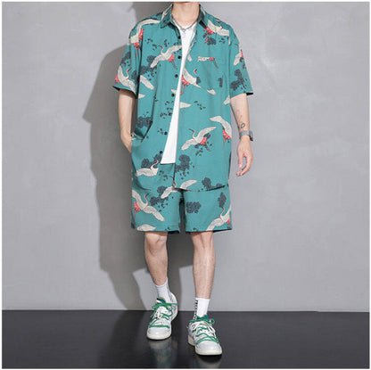 オープンカラー アロハシャツ＆ショートパンツ セットアップ