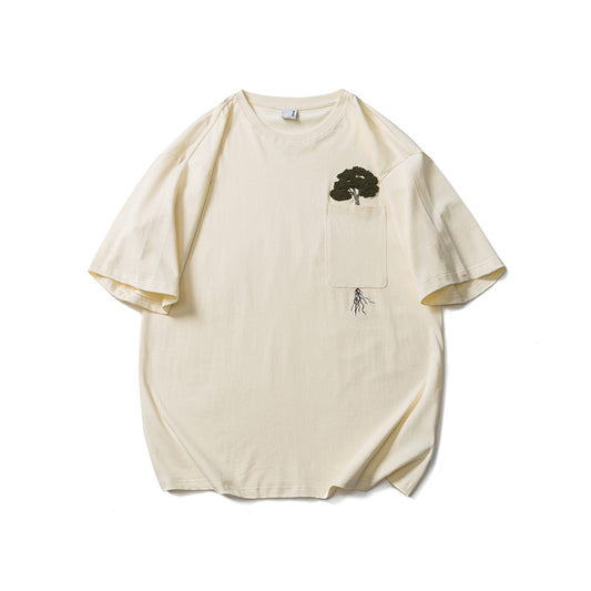 ポケット刺繍入りクルーネックＴシャツ
