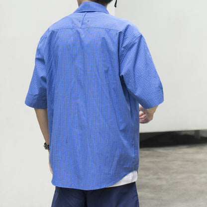 Cityboy定番ブルーチェック柄半袖シャツ