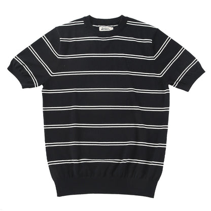 定番横ストライプ通勤高品質ニットTシャツ