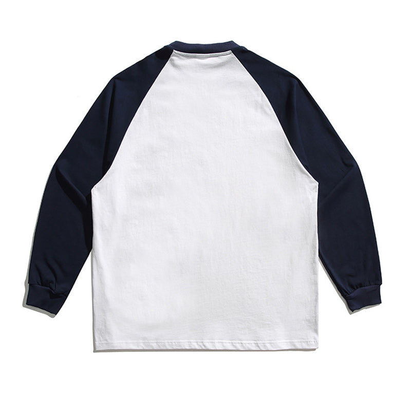 三色選べ合わせやすい切替長袖tシャツ