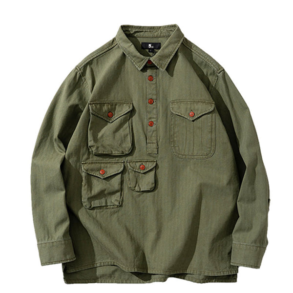 m51 light jacketプルオーバー多ポケットシャツ