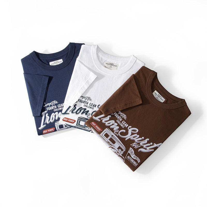クラシックカーレトロ抜染プリントTee
