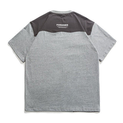 切替ポケット配色半袖Tシャツ