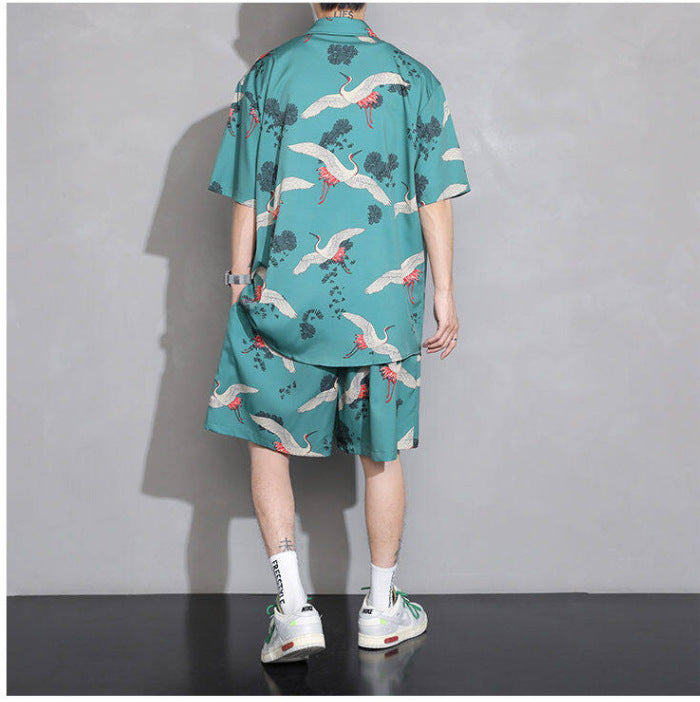 オープンカラー アロハシャツ＆ショートパンツ セットアップ