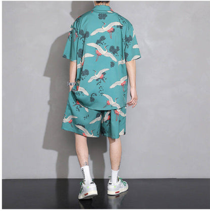オープンカラー アロハシャツ＆ショートパンツ セットアップ