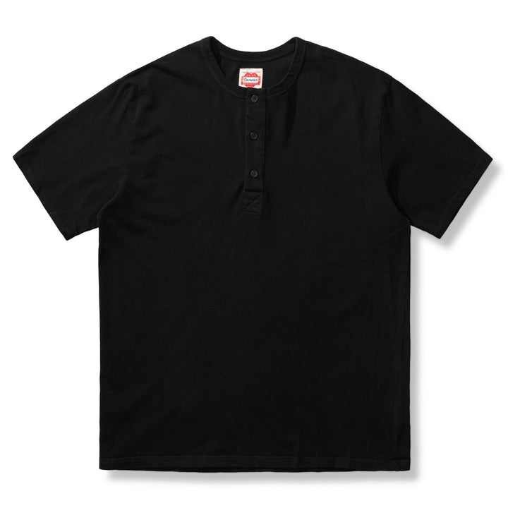 【大人気】ウォッシュド加工　ヘビーウェイト半袖ヘンリーTシャツ
