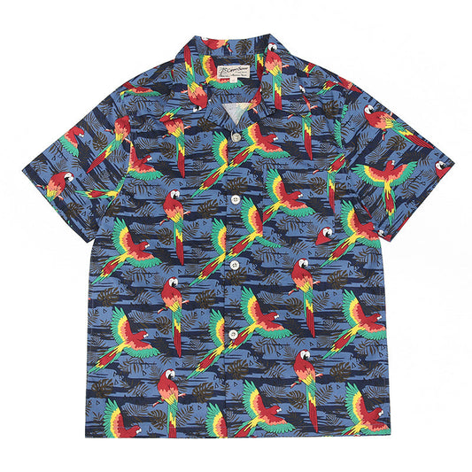 (Total Parrot Pattern) American Casual Short Sleeve Aloha Shirt