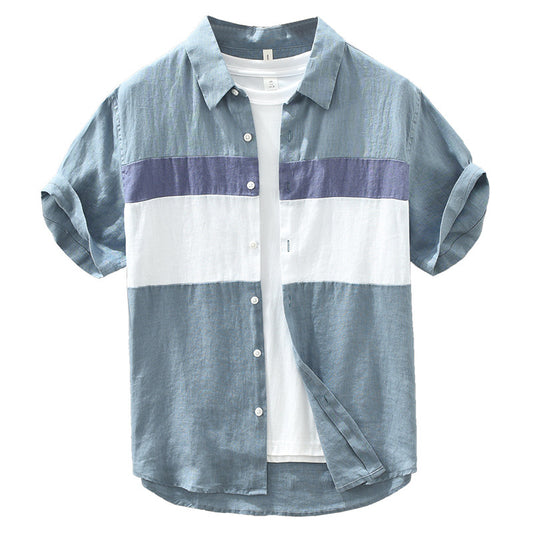 Color-coordinated, breathable linen shirt