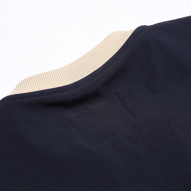 ファッション切り替えポケット半袖Tシャツ