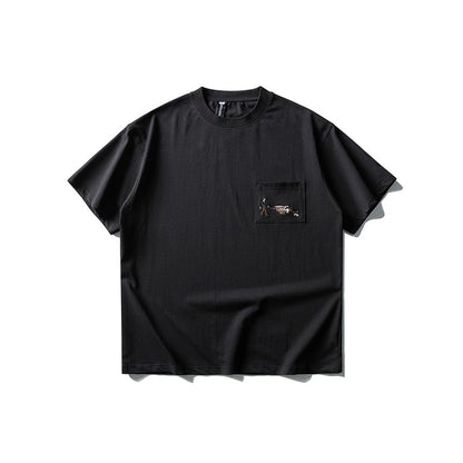 ポケット刺繍大人シンプルコットンＴシャツ