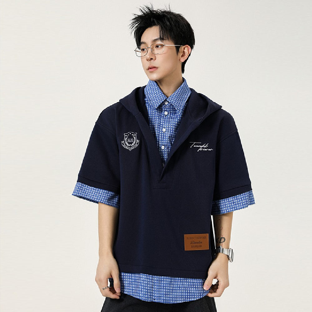 フェイクレイヤード春夏Tシャツ2色