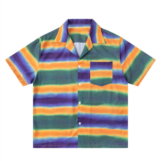 タイダイ染ポケット付き半袖シャツ