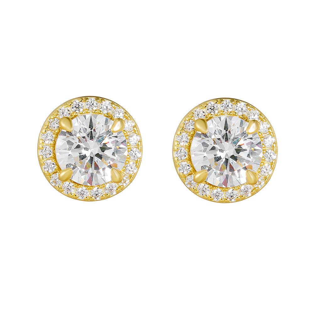 定番シルバー 925 ジルコニア スタッド ピアス ホワイトゴールド