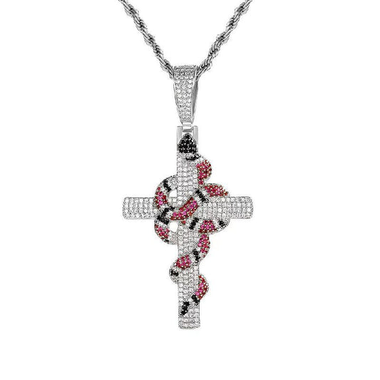 ダイヤ ネックレス メンズ クロス ペンダント