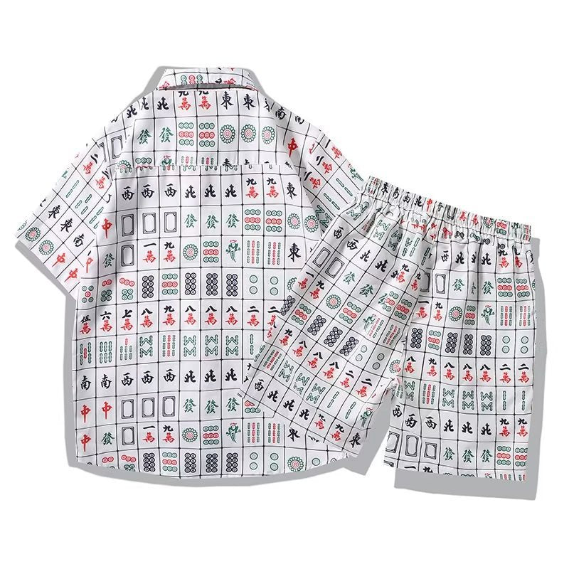 麻雀プリント　ゆったり2点セット