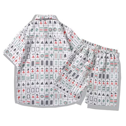 麻雀プリント　ゆったり2点セット