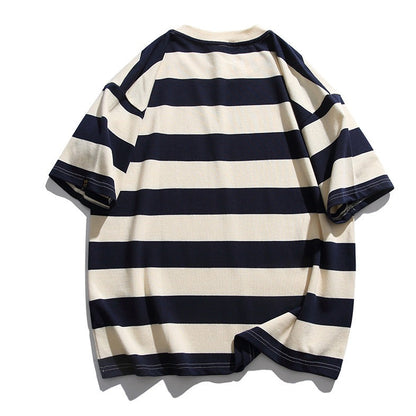 定番ワイド横ストライプ半袖Tシャツ