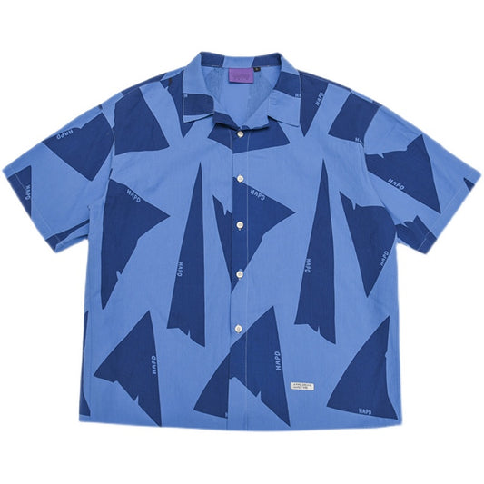 Vintage Irregular Geometric Pattern Aloha Shirt