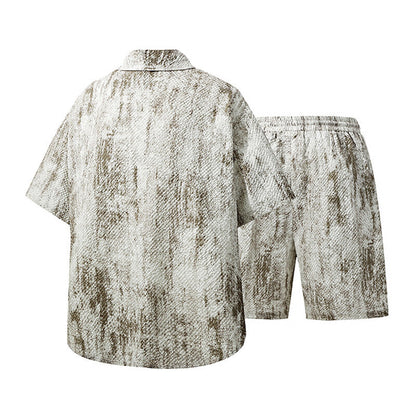 シャツ+ショートパンツ　タイダイ染めセットアップ
