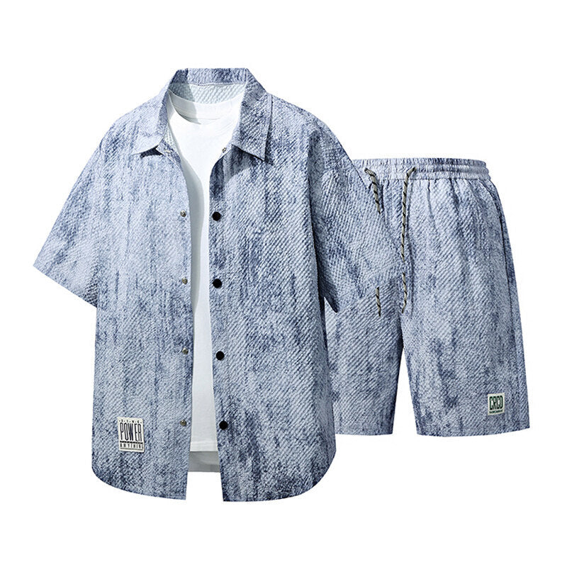 シャツ+ショートパンツ　タイダイ染めセットアップ