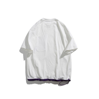 アウトドア風ポケット付き配色Tシャツ
