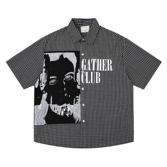 2色展開チェック柄オープンカーシャツ