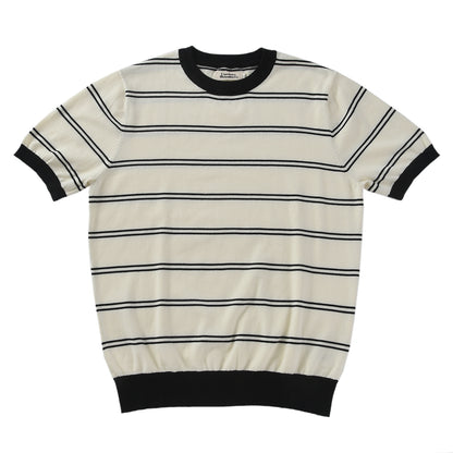 定番横ストライプ通勤高品質ニットTシャツ