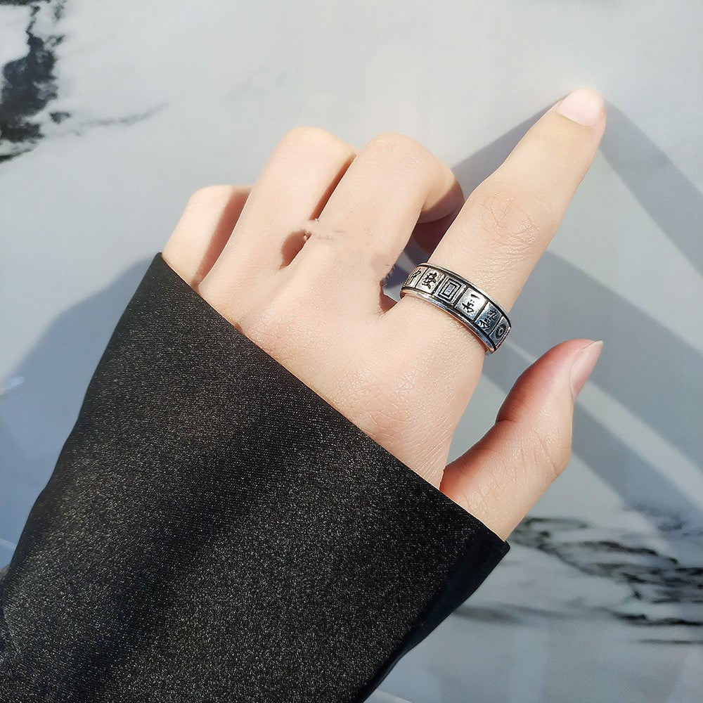 麻雀柄デザインオープンリング