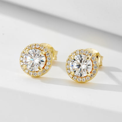 定番シルバー 925 ジルコニア スタッド ピアス ホワイトゴールド