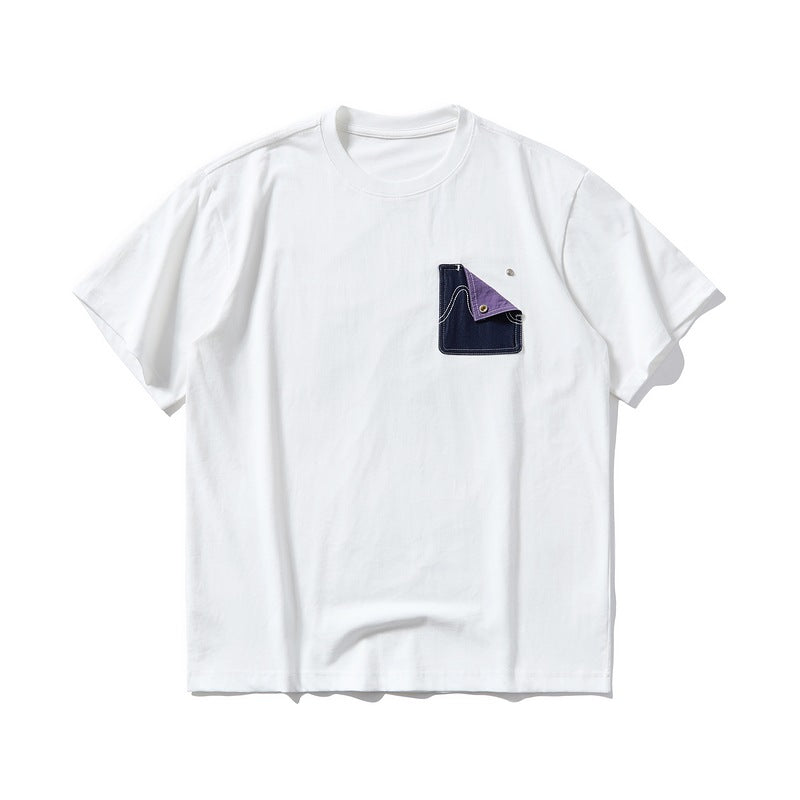 スナップボタンポケットコットンTee