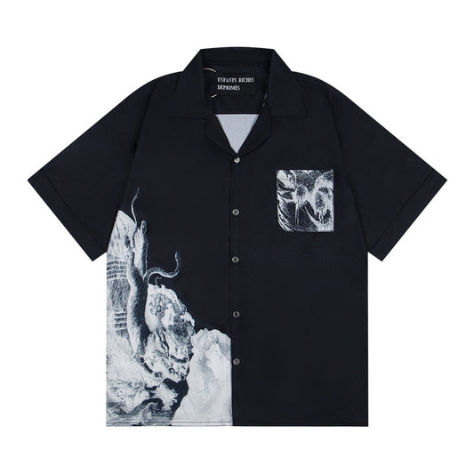 綿100％人気オープンカラーシャツ