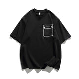 配色ポケットシンプル半袖Tシャツ