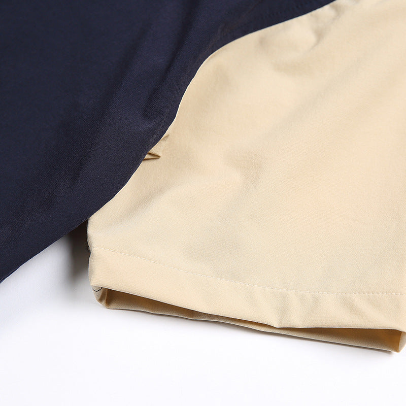 ファッション切り替えポケット半袖Tシャツ