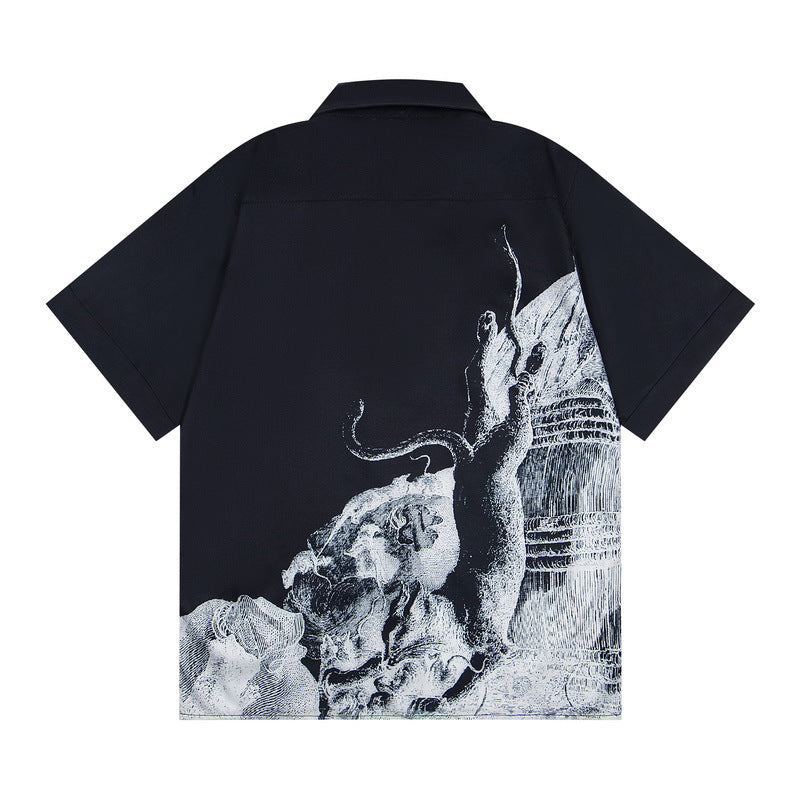 綿100％人気オープンカラーシャツ