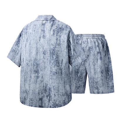 シャツ+ショートパンツ　タイダイ染めセットアップ