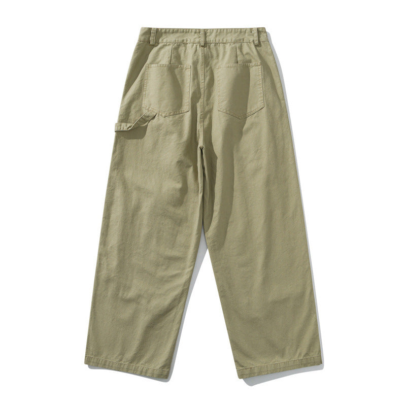 2色展開　フェイクパッチコットンキャンバススラックスパンツ