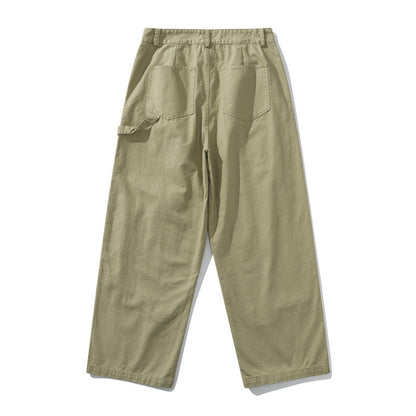2色展開　フェイクパッチコットンキャンバススラックスパンツ