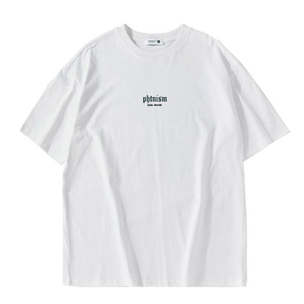 アルファベットプリントコットンtシャツ