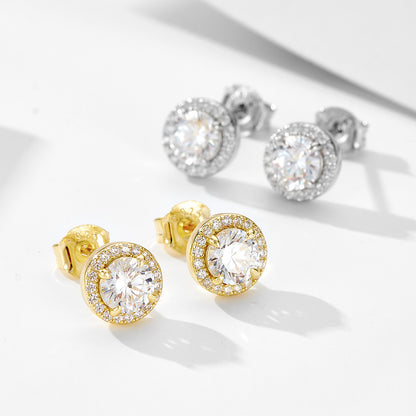 定番シルバー 925 ジルコニア スタッド ピアス ホワイトゴールド