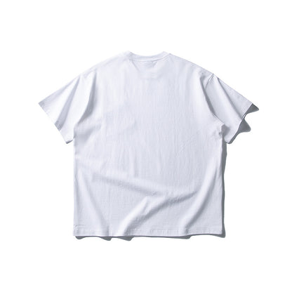 ポケット刺繍クルーネック白Ｔシャツ